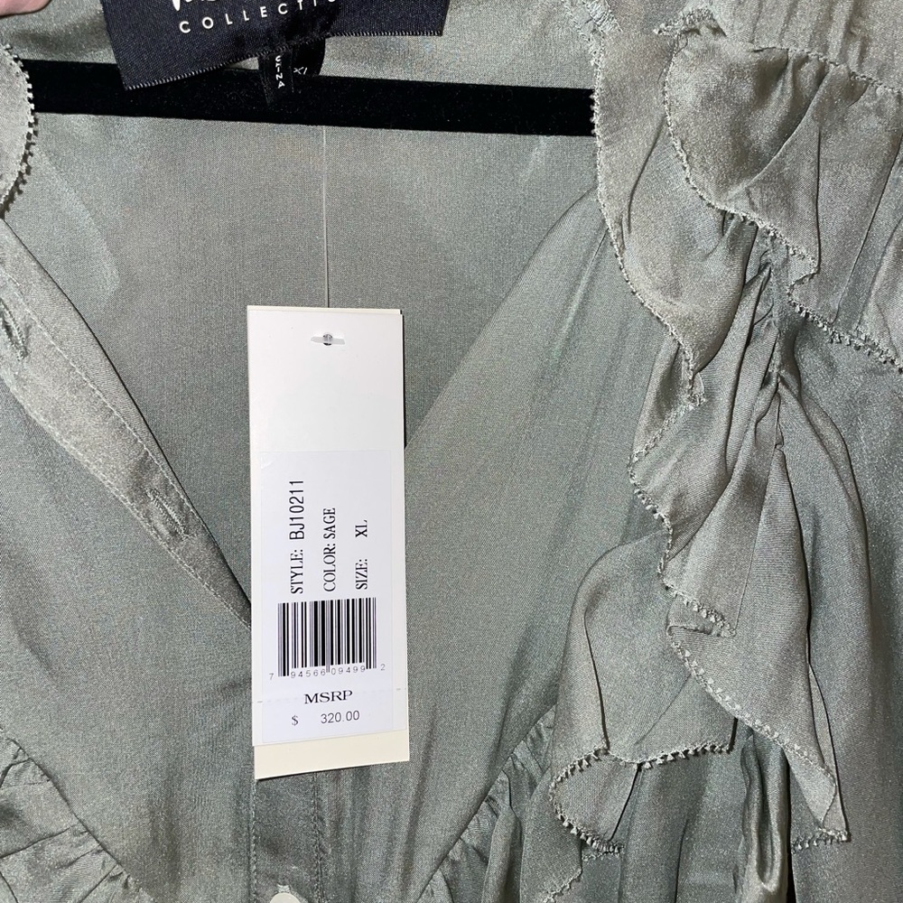 NICOLE MILLER SHEAR RUFFLE BLOUSE NWT🏷✨ - Picture 3 of 4